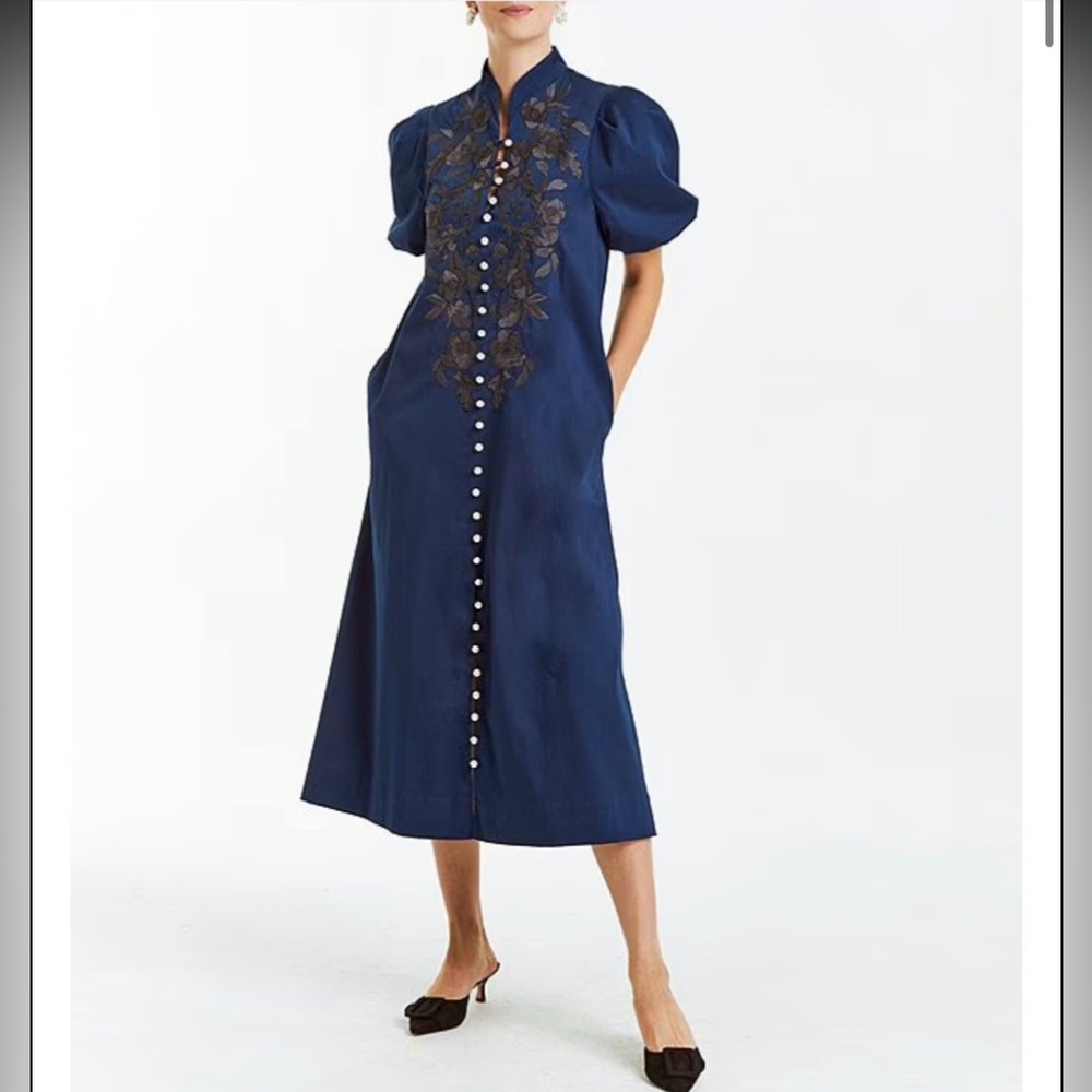 Mestiza New York  Elliana Cotton Poplin Mandarin collar